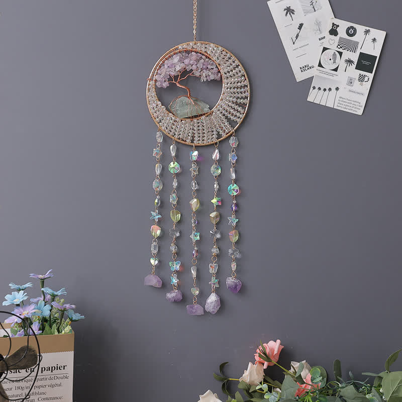 Olivenorma Lepidolite Tree Of Life Suncatcher Wind Chime