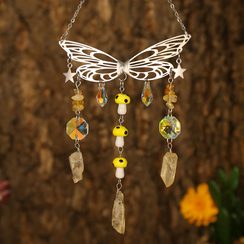 Olivenorma Crystal Butterfly Wings Sunshine Catcher Wind Chime