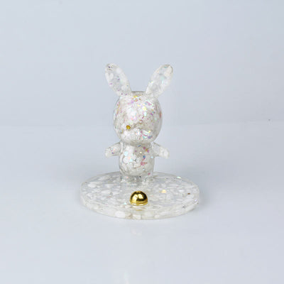 Olivenorma Natural Crystal Gravel Epoxy Rabbit Mobile Phone Holder