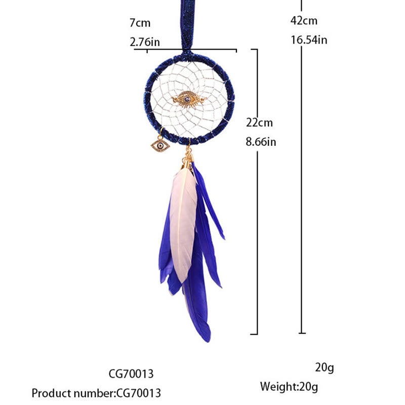 Olivenorma Evil Eye Dream Catcher Feather Tassel Hanging Ornament