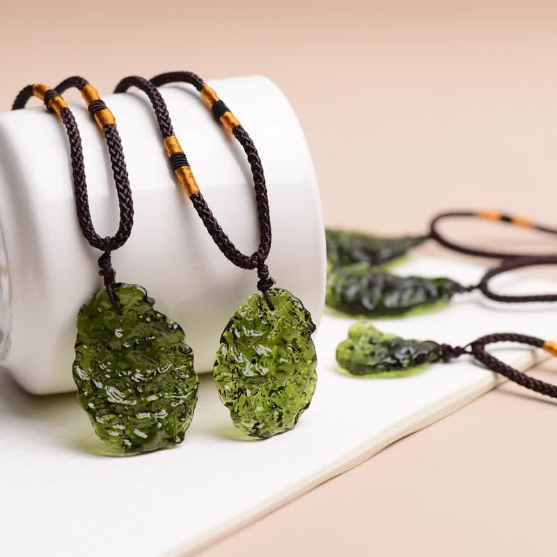 Olivenorma Purification Green Moldavite Necklace