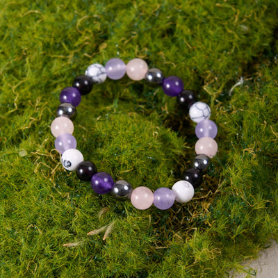 Olivenorma Rose Quartz Amethyst Obsidian Hematite Beads Bracelet