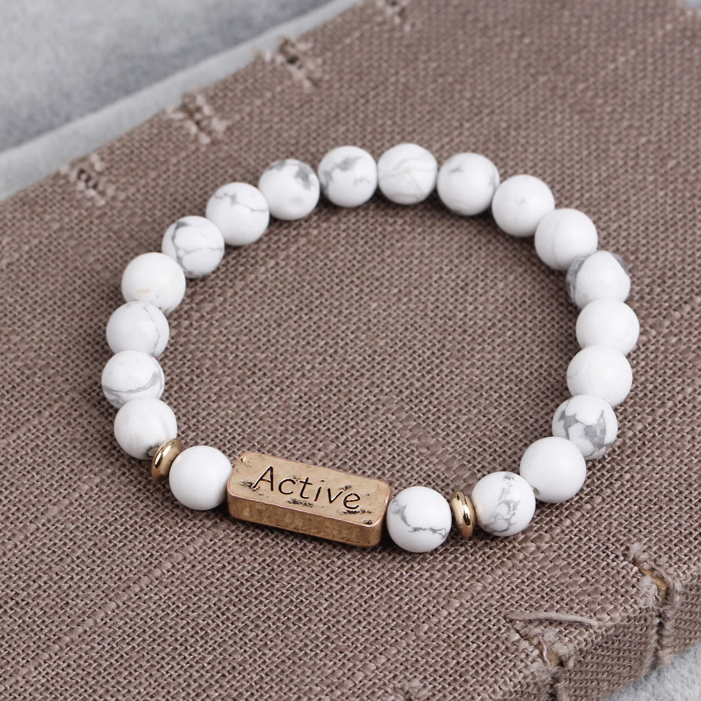 Olivenorma Natural Gemstone Active Faith Engraving Bracelet