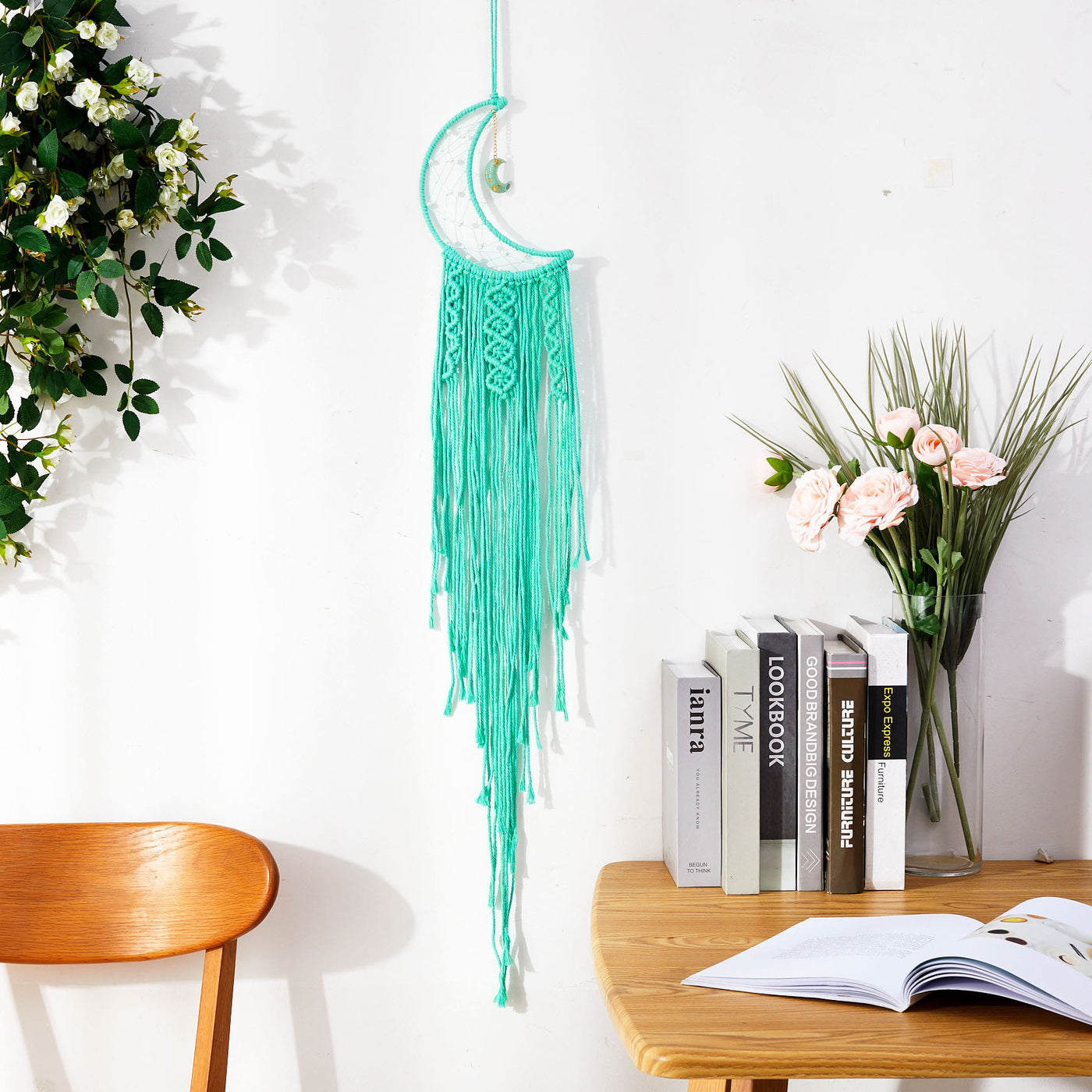 Olivenorma Star Moon Macrame Tassel Dream Catcher