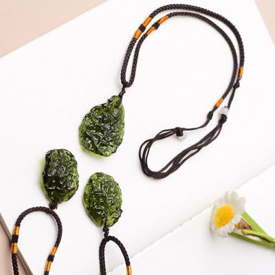 Olivenorma Purification Green Moldavite Necklace