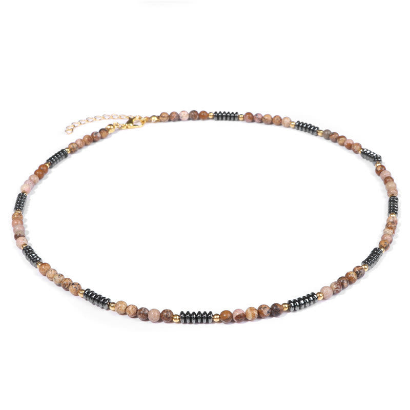 Olivenorma Gemstone & Hematite Necklace