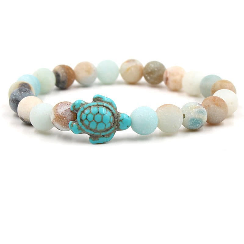 Olivenorma "Sense of Flow" - Natural Stone Turquoise Turtle Simple Bracelet