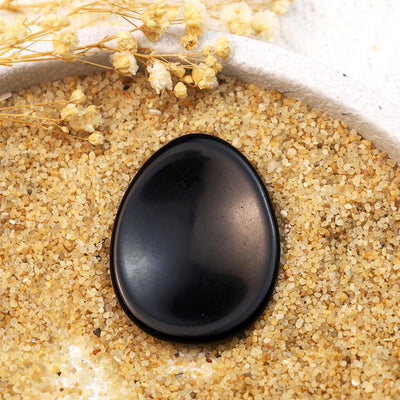 Olivenorma Black Onyx Egg Thumb Worry Stone