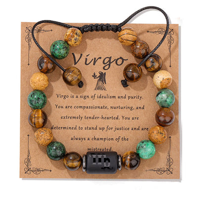 Olivenorma Natural Stone Zodiac Handwoven Bracelet