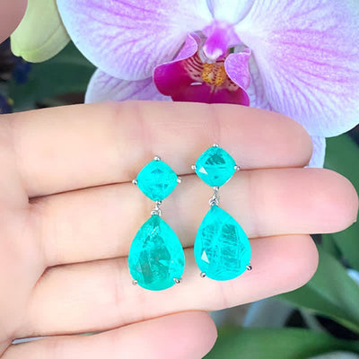 Paraiba Tourmaline Water Drop Eearrings