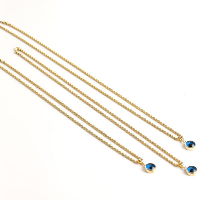 Olivenorma Blue Evil Eye Pendant Twist Chain Necklace