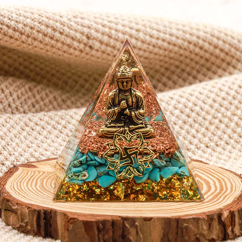 Olivenorma Turquoise Buddha Protection Orgone Pyramid