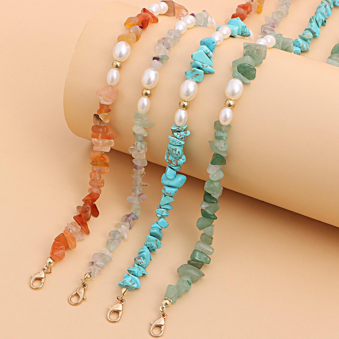 Olivenorma Bohemian Pearl Natural Irregular Stone Necklace