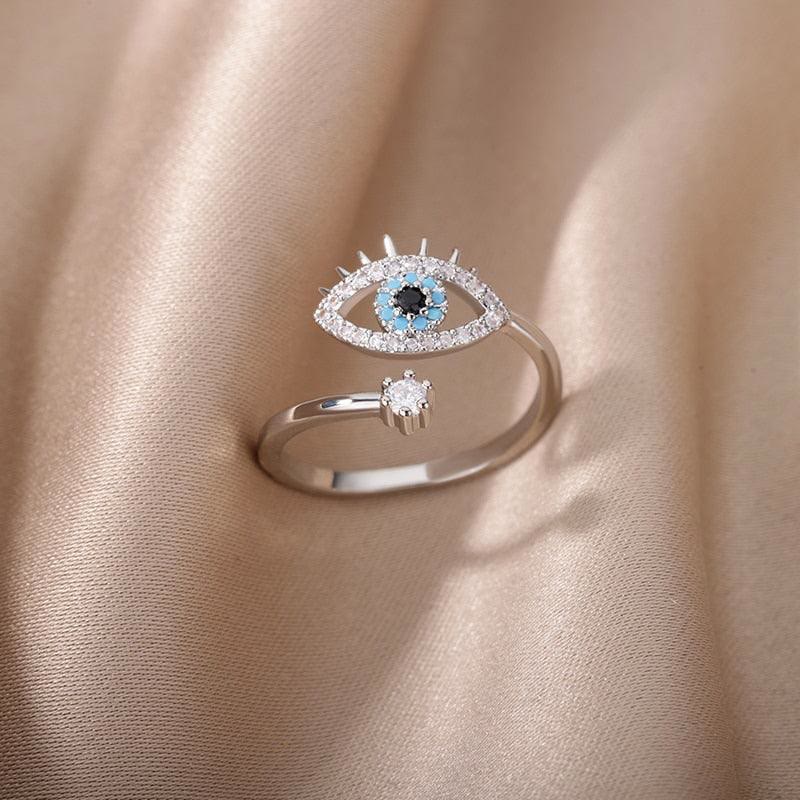 Olivenorma Evil Eye Diamond Adjustable Ring