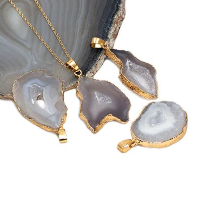 Olivenorma Irregular Raw Crystal Slice Necklace