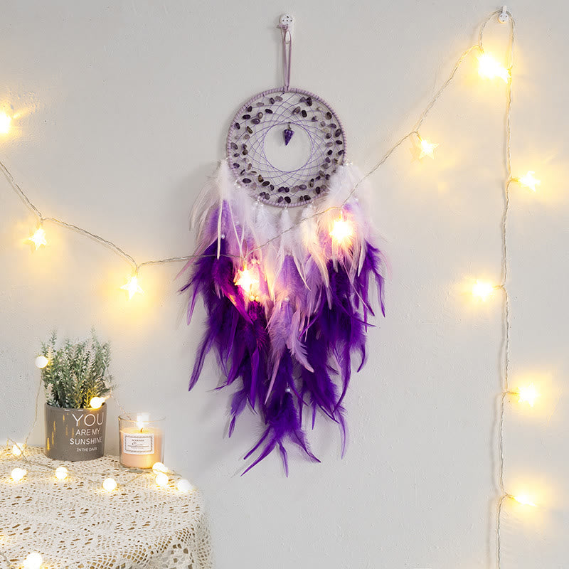 Olivenorma Amethyst Gravel Pendulum Pendant Purple Dream Catcher