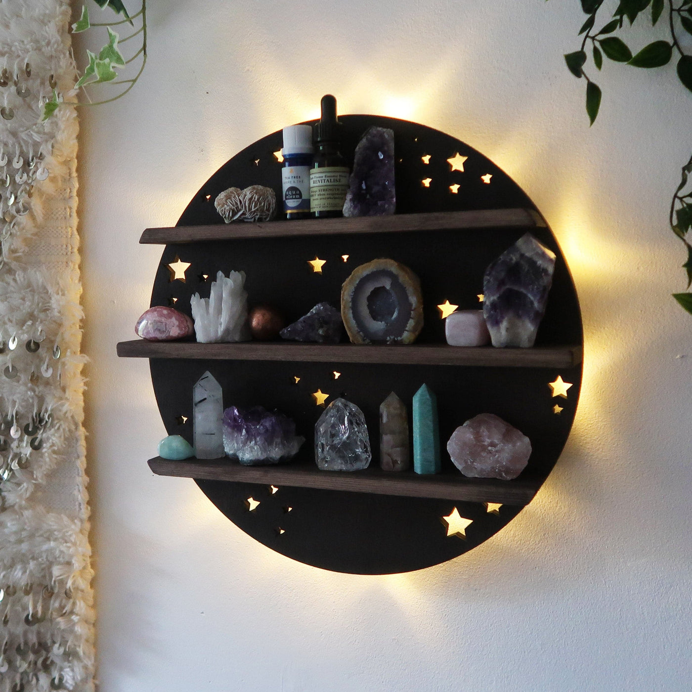 Olivenorma Brown Full Moon Crystal Shelf