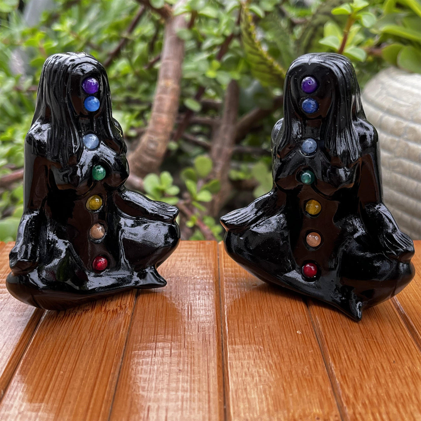 Olivenorma Obsidian Chakra Yoga Goddess Pagan Gemstone Decoration