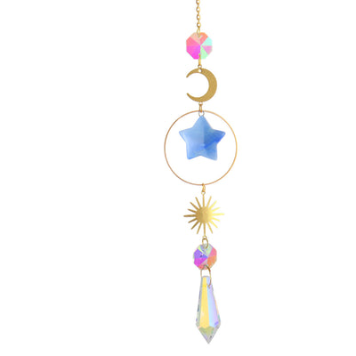 Olivenorma Crystal Suncatcher Star Moon Pendant Wind Chime