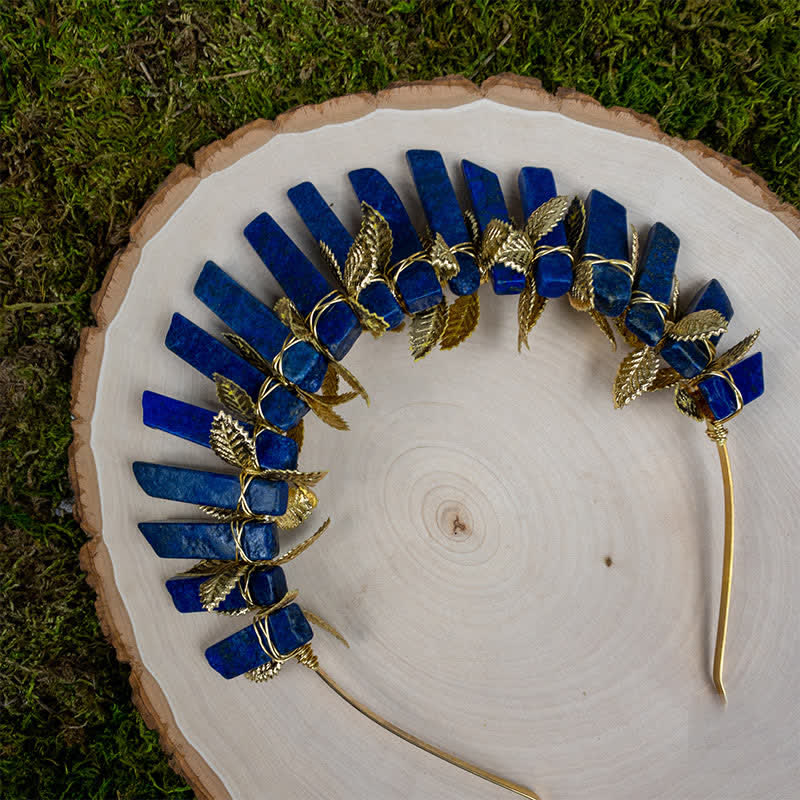 Olivenorma Lapis Lazuli Moon Witch Crystal Crown