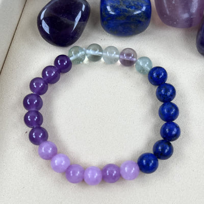 Olivenorma "Anti-Anxiety" Amethyst Lepidolite Lapis Lazuli Bracelet