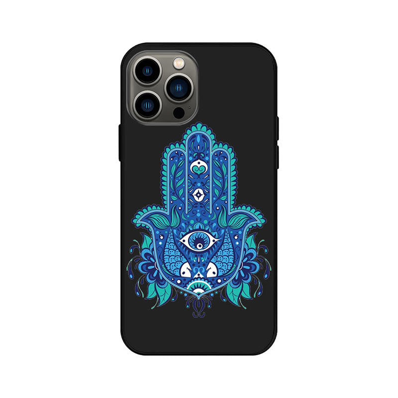 Olivenorma Blue Evil Eye Hamsa Phone Case for iPhone 13/14/15