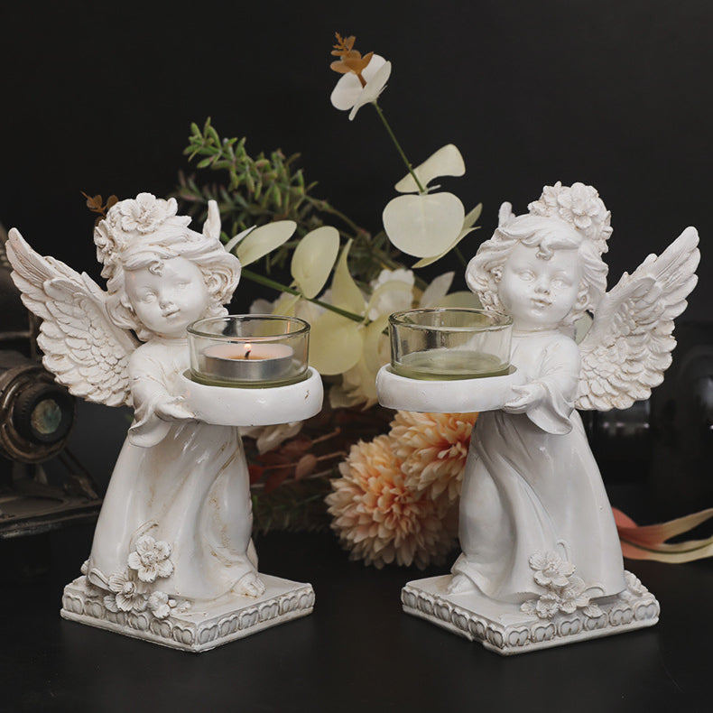 Olivenorma Resin Angel Desktop Ornaments Candle Holder