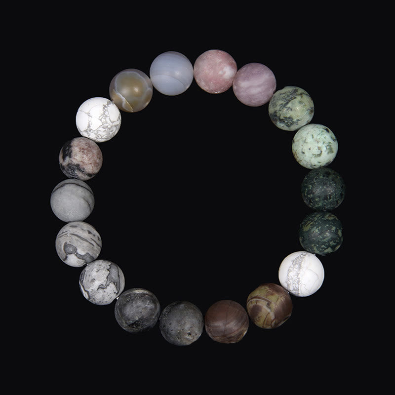 Olivenorma Frosted Natural 10mm Beads Planet Bracelet