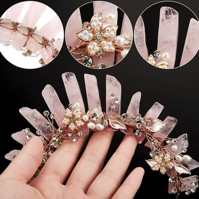 Olivenorma Luxury Natural Crystal With Pearl Crystal Crown