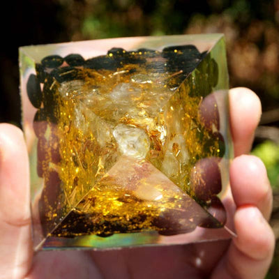 Olivenorma Golden Clarity-Citrine & Obsidian Tree of Life Pyramid - image 7