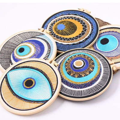 Olivenorma Evil Eye Hand Embroidery Semi Finished Material Decoration