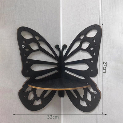 Olivenorma Butterfly Shaped Floating Corner Wall Holder Crystal Shelf