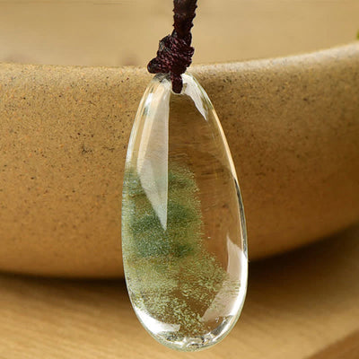 Olivenorma Natural Green Phantom Quartz Crystal Necklace