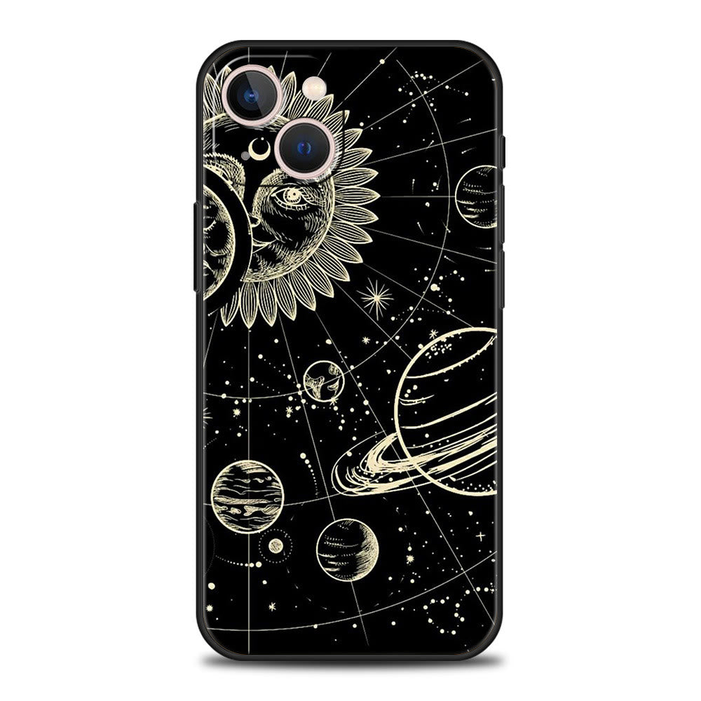 Olivenorma iPhone 13/14/15 Cute Sun Moon Design Phone Case