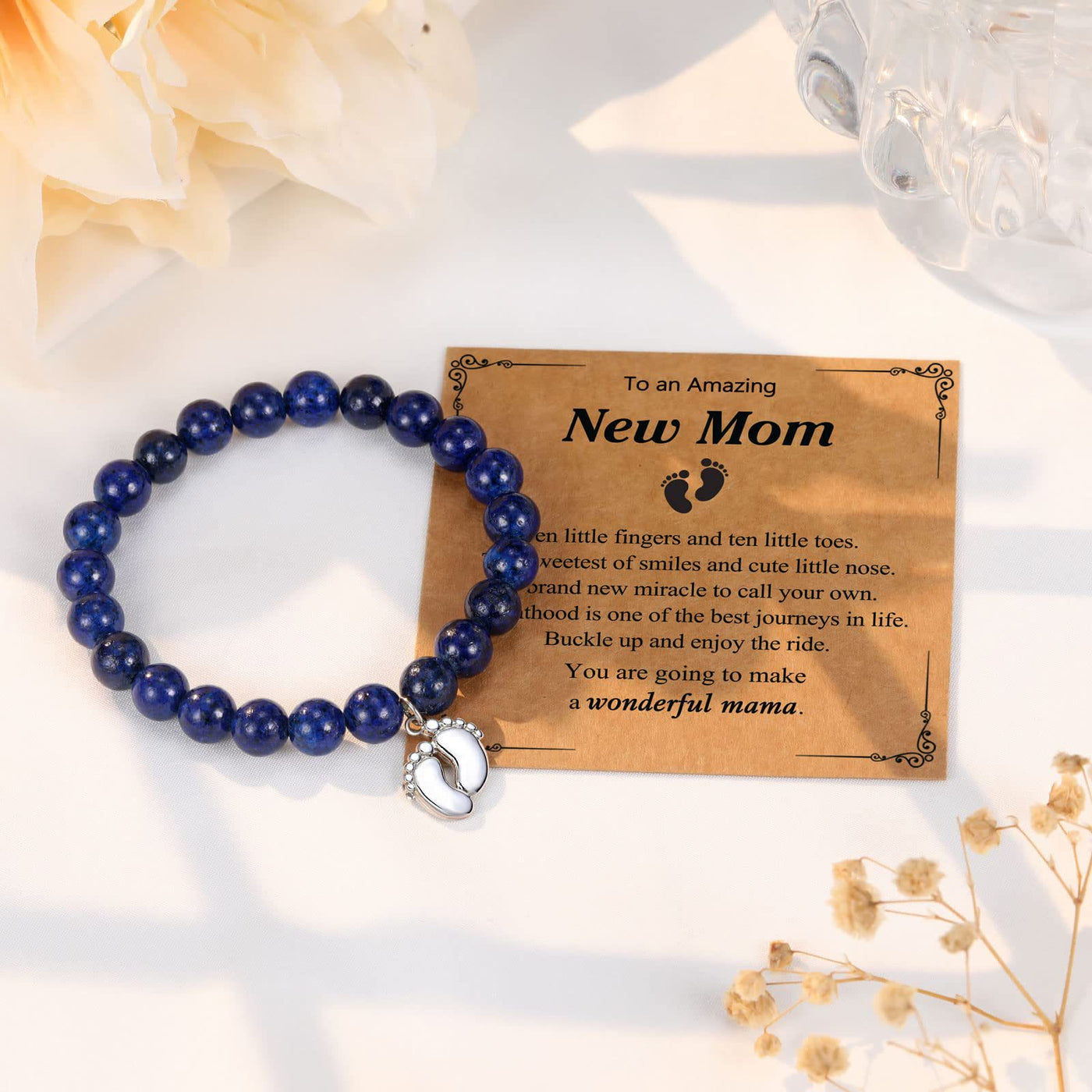 Olivenorma New Mom Gifts Natural Stone Beaded Bracelet