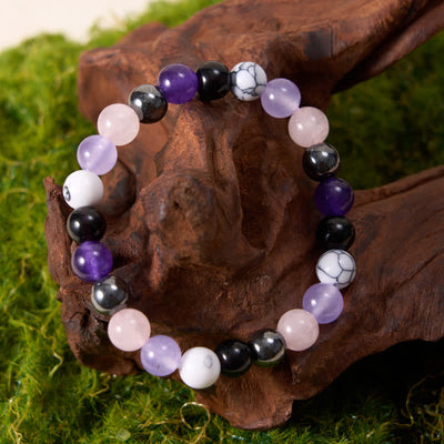 Olivenorma Rose Quartz Amethyst Obsidian Hematite Beads Bracelet