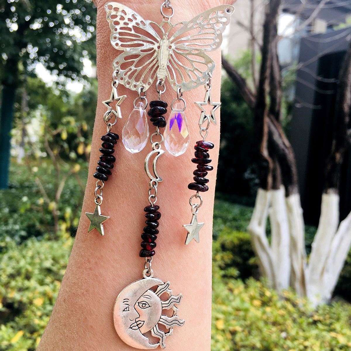 Olivenorma Suncatcher Butterfly Style Sun Moon Wind Chime