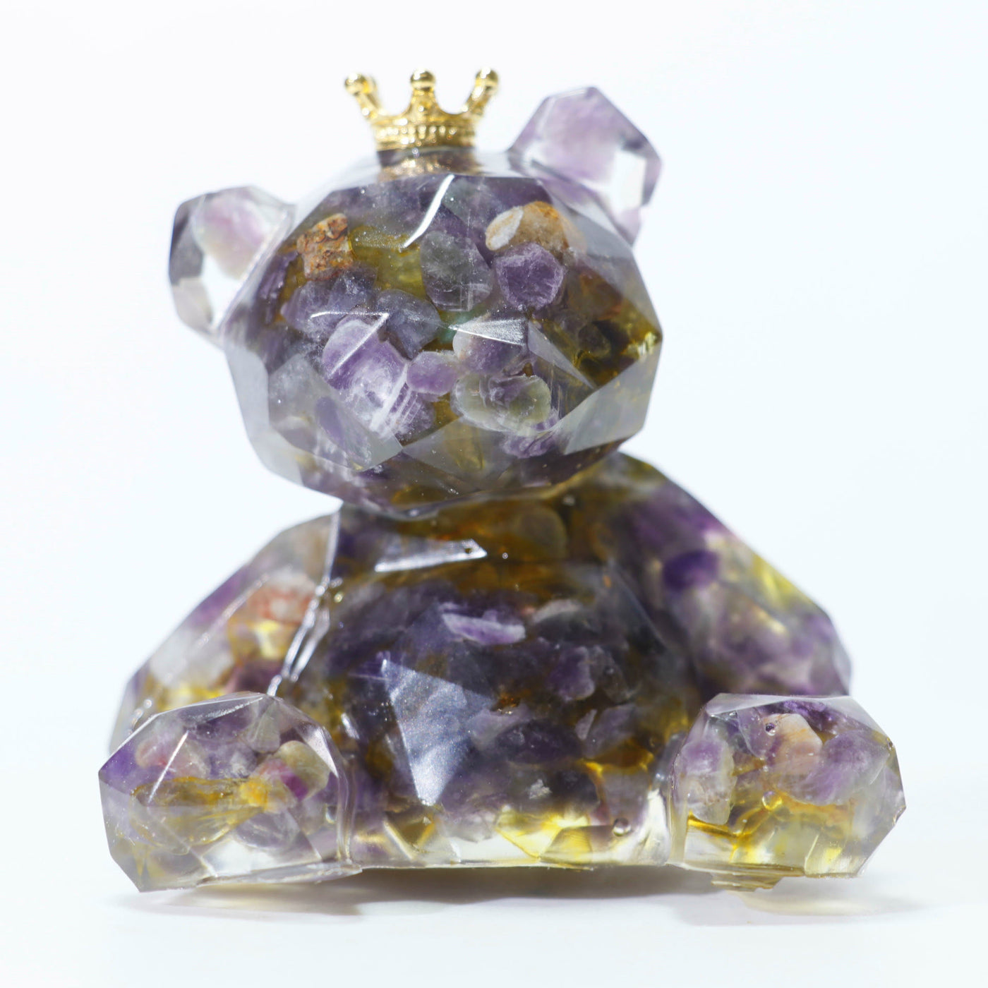 Olivenorma Crystal Gravel Resin Bear Ornament Gemstone Decoration