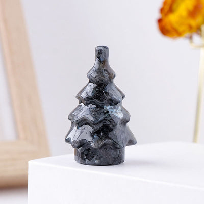 Olivenorma 1pc Natural Crystal Christmas Pine Carving Gemstone Decoration