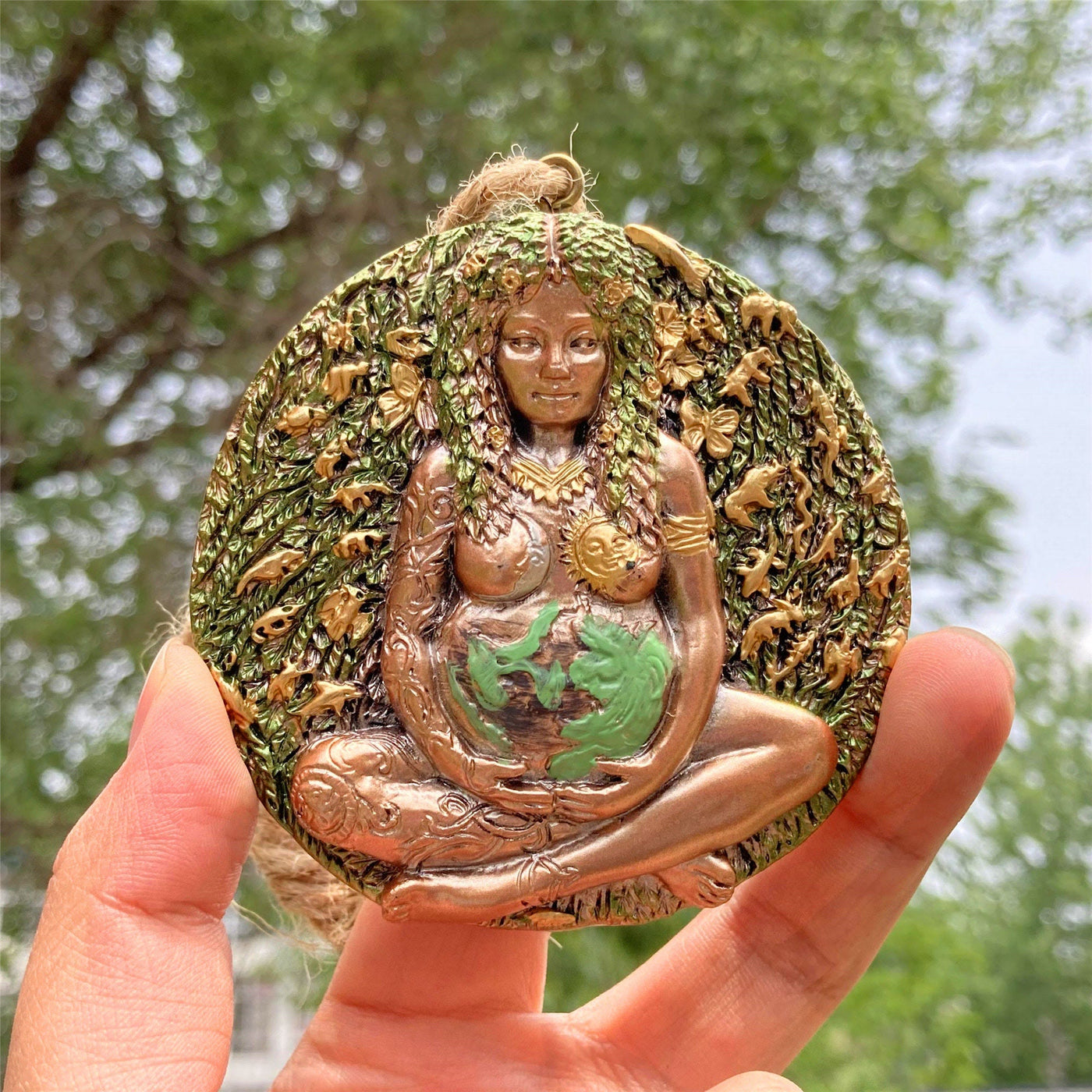 Olivenorma Statue Of Goddess Gaia Pendant Resin Decorations Wall Decor