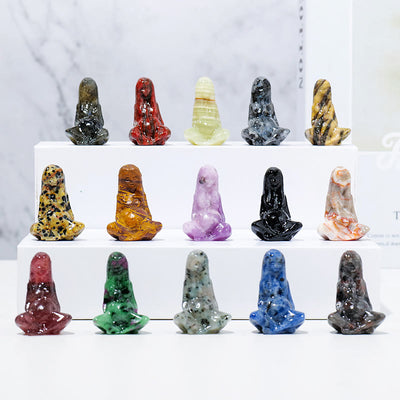 Olivenorma Natural Rough Stone Goddess Gaia Carving Gemstone Decoration - image 1