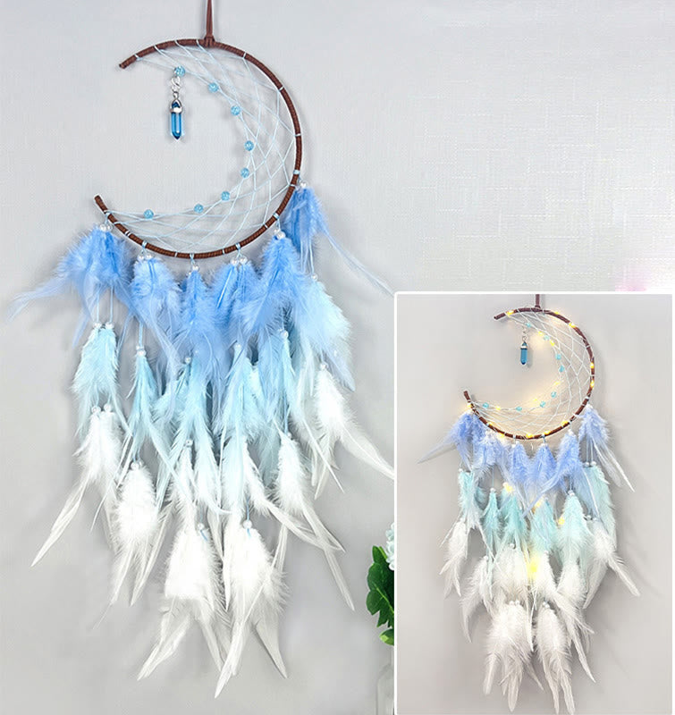 Olivenorma Moon With Blue Topaz Pendan Dream Catcher