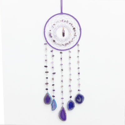 Olivenorma Amethyst Purple Agate Piece Dream Catcher Wind Chime