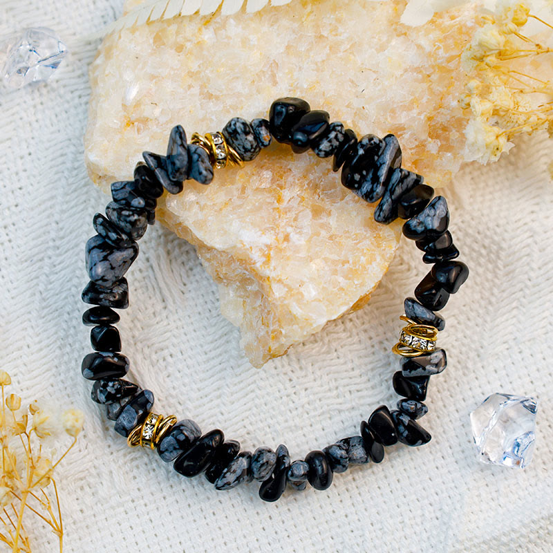 Olivenorma Irregular Stone Crystal Crushed Beads Bracelet