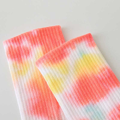 Olivenorma Medium-Tube Tie-dye Anti Slip Yoga Socks