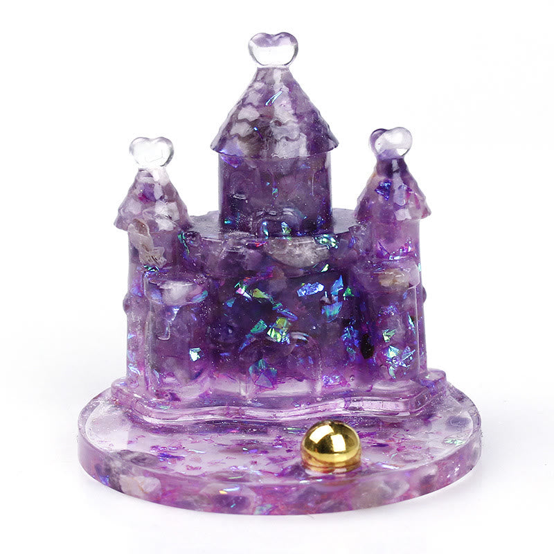 Olivenorma Natural Crystal Gravel Epoxy Castle Mobile Phone Holder