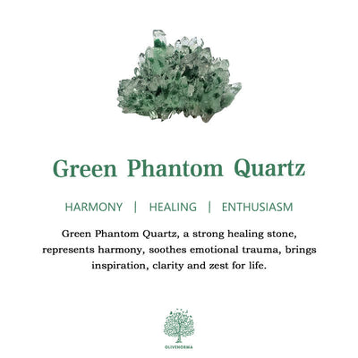 Olivenorma Beautiful Healing Green Phantom Quartz Gemstone Decoration