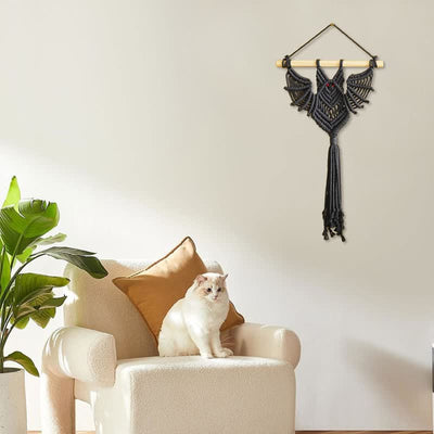 Olivenorma Halloween Weave Macrame Gothic Bat Wall Decor