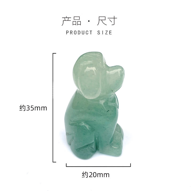 Olivenorma Green Aventurine Dog Stone Carving Gemstone Decoration