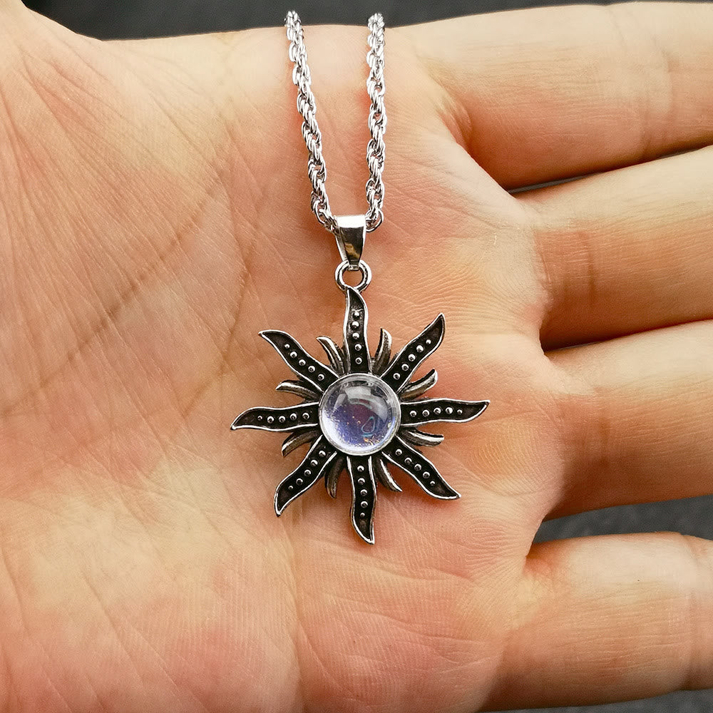 (Clearance 30% OFF / CODE: OFF30) - Olivenorma Natural Moonstone Sunflower Pendant Necklace